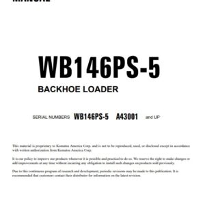 Komatsu WB146PS-5 USA Backhoe Loader Workshop Manual