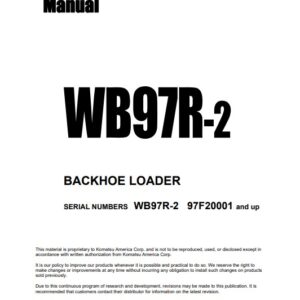 Komatsu WB97R-2 Backhoe Loader Workshop Manual